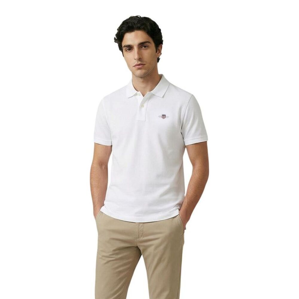 Gant White Cotton Polo Men's Shirt